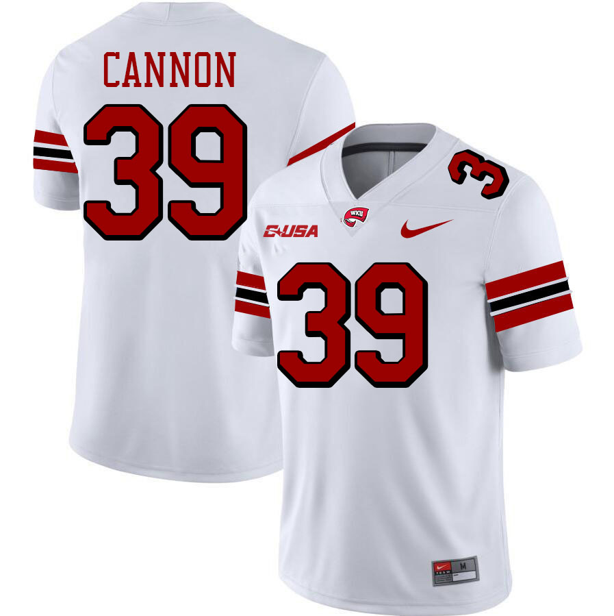 John Cannon WKU Jersey, Western Kentucky Hilltoppers #39 John Cannon Jersey Youth-White